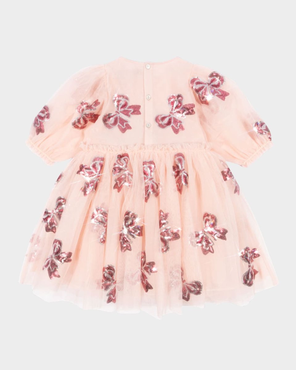 Girl's Yvonne Tulle Embellished Bows Fairy Dress, Size 18M-10